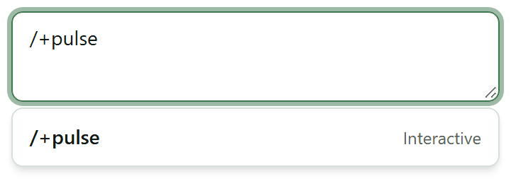 Shared agenda showing /+pulse as an agenda item.